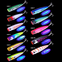 Leurre de pêche flottant lumineux FJORD 45g, Popper dur, 120mm, appâts artificiels en plastique pour longues coups de lancer en rivière, lac, ruisseau