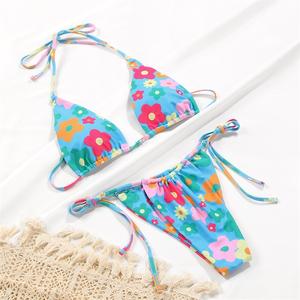 Bikini brésilien réversible sans couture imprimé, bikinis à lacets sans bretelles - Product Image 3