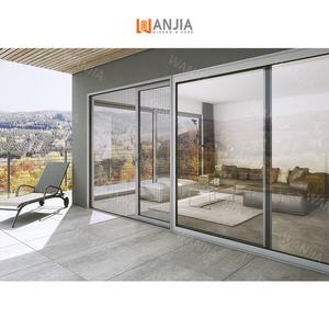 Portes coulissantes en aluminium au design minimaliste WANJIA, portes coulissantes en verre pour patio, portes coulissantes extérieures pour patio - Product Image 1