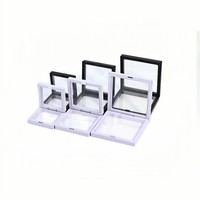 Boîtes de présentation flottantes 7x7cm en PE transparent pour bijoux