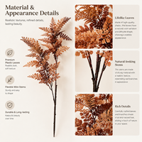 Plante artificielle style INS en gros, fausse fougère séchée, hautes branches, buissons de verdure, accessoires pour arrangements floraux et décoration de balcon
