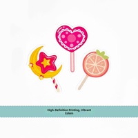 50 autocollants Kawaii en forme de sucettes pour journal, feuille d'autocollants de dessin animé mignons, imperméables, découpés à la forme pour agenda, carnet, scrapbooking, bricolage