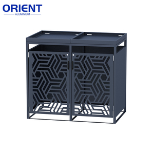 Abri de rangement pour <span class=keywords><strong>poubelles</strong></span> de jardin en aluminium de haute qualité, à 2 portes, pour <span class=keywords><strong>poubelles</strong></span> à roulettes - Product Image 6
