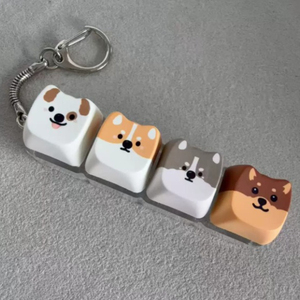 Capuchons de touches PBT personnalisés à sublimation thermique avec motif chien mignon, détachables et remplaçables, pour testeur de commutateurs de clavier mécanique et porte-clés - Product Image 5