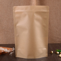 Sac d'emballage alimentaire recyclable pour en-cas, bonbons, fruits secs, noix, papier kraft, sachet debout avec fermeture éclair et fenêtre