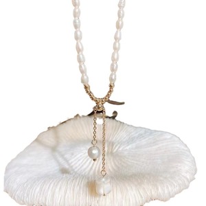 2025 Vintage Bell Orchid Freshwater Pearl Necklace 14K Gold <b>Bead</b> Carving Sea Mother <b>Shell</b> for Women - Product Image 5