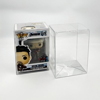 Kotak Display Plastik Transparan Pop Protector untuk Figur Funko Pop, Kotak Akrilik Tahan Lama, Dapat Ditumpuk, Logo Kustom Tersedia