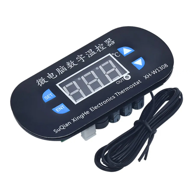 XH-W1308 Adjustable Dual LED Digital Display Temperature Controller Thermostat Switch DC 12V Cool Heat Sensor Red Blue