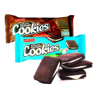 Wholesale Delicious Chocolate And Biscuit Snack Sandwich Strawberry Vanilla Chocolate Biscuit Sandwiching Cookies