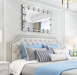 <span class=keywords><strong>Grand</strong></span> <span class=keywords><strong>miroir</strong></span> <span class=keywords><strong>mural</strong></span> décoratif en cristal élégant pour le salon, la salle à manger, l'entrée, le style <span class=keywords><strong>ancien</strong></span>, la décoration murale - Product Image 3