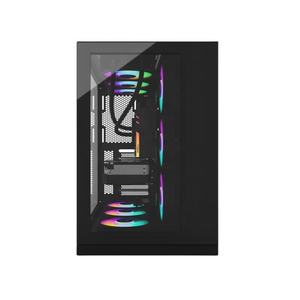Boîtier PC de jeu ATX Mid Tower en alliage d'aluminium noir avec refroidissement par eau 360° et verre trempé - Product Image 5