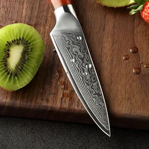 Carbon Knife XINZUO Hot Selling 3.5 Inch 67 Layers Damascus Steel Carbon Steel Rosewood Handle Kitchen Gifts Paring Knife