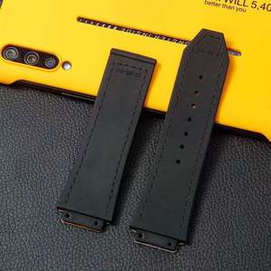 Bracelets en caoutchouc de silicone de support de bracelet de <span class=keywords><strong>montre</strong></span> véritable en daim classique pour bracelets de <span class=keywords><strong>montre</strong></span> Hublot 25*19mm - Product Image 3