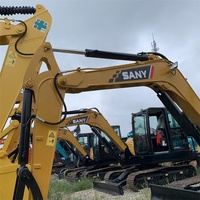 Excavadora Usada SANY SY60 de 6 Toneladas, Retroexcavadora de Orugas con Cucharón de 0.3m³ para Maquinaria de Construcción