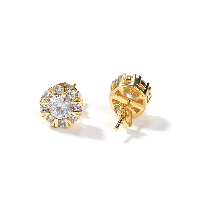 Earrings Hip Hop 18k Gold Plating Fashion Earring Brass Zircon Designer Wholesale Women Man Jewelry