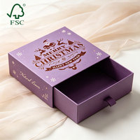 Boîte d'emballage cadeau de Noël personnalisée avec logo de marque privée, en carton épais avec tiroir coulissant