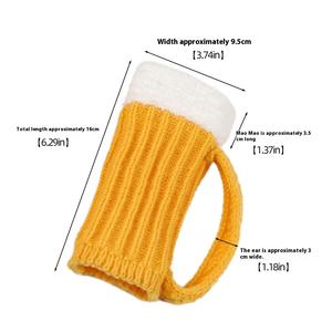 Gants d'hiver à demi-doigts avec logo personnalisé, gants en tricot chaud en peluche pour hommes et femmes, mitaines en acrylique pour tasses à bière - Product Image 5