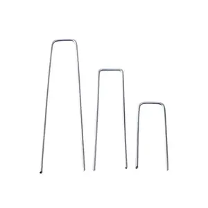 Cheap price galvanized u-type u shaped nails for garden stakes metal landscape ground staple oem