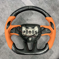 Volant en fibre de carbone avec palettes de changement de vitesse pour Toyota Crown Prado, style à fond plat, finition brillante 3K véritable