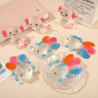 Jouet anti-stress en forme de poisson rouge en maltose, mini jouet à presser TRP à rebond lent, transparent, cadeau pour enfants et adultes