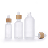 Flacons compte-gouttes pour huiles essentielles, soins cosmétiques de la peau, 5 ml-100 ml, flacon en verre avec pipette, emballage, flacon compte-gouttes avec couvercle en bambou