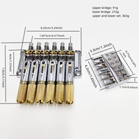 Premium Headless Brass 6 String Guitar Bridge Tailpiece for Electric Guitar With String Lock Gold Electric Guitar Accessories