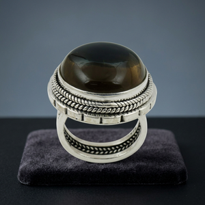 Anillo de Cóctel de Ónix Negro para Hombre Art Palace, Chapado en Plata 925, Acero Inoxidable, Estilo Vintage, Engaste Redondo, Joyería de Regalo - Product Image 2