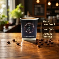 Gobelet en papier à double paroi jetable imprimé pour boissons chaudes, 10 oz, 12 oz, gobelet à café