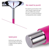 Stripper Pole Réglable Dancing Fitness Silicone Rose Portable Antidérapant Dance Pole Set pour la Maison, le Club, la Fête, le Pub Comes