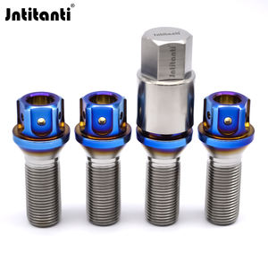 Nouveau boulon de roue Jntitanti bleu brûlé, anti-vol, à tête conique, Gr.5 Ti-6Al-4V, M12x1.5x28mm, avec <span class=keywords><strong>clé</strong></span> en titane, grade 10.9 - Product Image 6