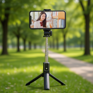 Professional Extendable Selfie Stick Tripod 3.3ft Aluminum With Wireless Remote Universal <b>Phone</b> <b>Holder</b> For Livestreaming - Product Image 2