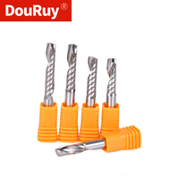 Fraise à queue spirale à une dent en carbure DouRuy Grade-A 3.175/4/5/6mm pour routeur CNC, fraises à queue, fraises à bois