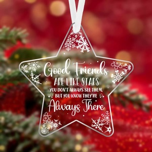Ornement en cristal de verre en forme d'étoile de 7 cm, fait à la main, décoration suspendue pour l'arbre de Noël - Product Image 4