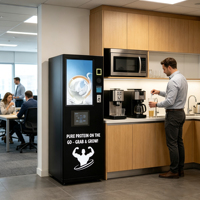 Distributeur automatique de milkshakes protéinés au lactosérum commercial, station de boissons en libre-service 24h/24 et 7j/7 pour les salles de sport et les clubs de fitness, prend en charge le paiement Nayax