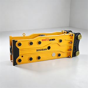Martillo Hidráulico SOOSAN SB81A de Tipo Abierto con Acumulador, Accesorio para Excavadora, para Demolición de Hormigón y Roca - Product Image 1