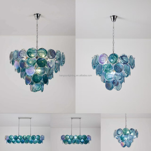 Sang Trọng Hiện Đại Vòng Đa-Đầy Màu Sắc Murano Kính Màu Treo Ánh Sáng Mặt Dây Chuyền Ánh Sáng Trần Đèn Chùm Đèn Cho Trang Trí Nội Thất - Product Image 1