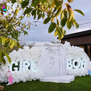 LEDA - Decoraciones Clásicas y Sencillas para Revelación de Género, Fondo de Escenario en Acrílico Blanco Personalizado, Telones de Fondo para Bodas y Despedidas de Soltera - Product Image 1