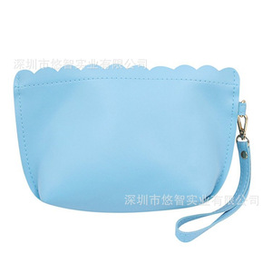 Cute candy-colored cosmetic bag with custom logo, portable travel cosmetic PU <b>storage</b> bag, <b>toiletry</b> bag - Product Image 2