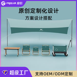 รถเข็นแคมป์ปิ้งพับได้สำหรับกิจกรรมกลางแจ้ง ล้อสี่ล้อ รับน้ำหนักได้ 300 จิน โครงสร้างโลหะ พกพาสะดวก ใช้เป็นรถเข็นช็อปปิ้งได้ รับผลิตตามแบบ OEM - Product Image 5