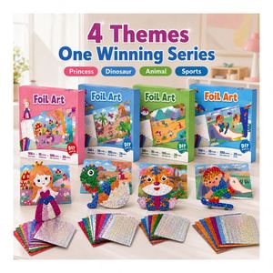 <b>Foam</b> Sticker Foil <b>Craft</b> Collection Features Fairy Forest Dinosaur Park Scenes for Kindergarten Handmade Lessons - Product Image 2