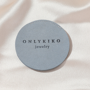 Pochette à bijoux ronde personnalisée avec logo imprimé, petite et mignonne, en microfibre synthétique, pour bagues, boucles d'oreilles, colliers - Product Image 6