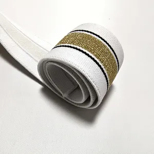 דקורטיבי ניילון אלסטי חגורה 2 סנטימטרים לבן intercolor בר חוט צורת גומייה אינטרנט להקה