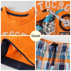 Ensembles de vêtements pour enfants, ensembles de t-shirts à manches courtes et shorts en coton à imprimé cartoon pour garçons, été - Product Image 6