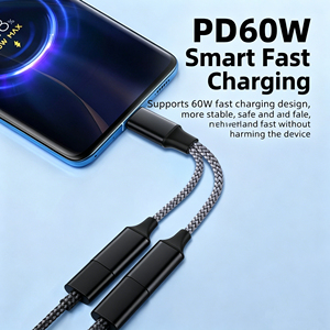 Cable USB C Trenzado Antidesgaste de 30000 Curvaduras, Tipo C 2x para <span class=keywords><strong>Adaptador</strong></span> Divisor, Compatible con iPhone 15/14/13 y iPad, Marca OEM - Product Image 5