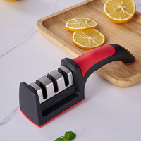 Outils d'affûtage manuels en acier au tungstène pour couteaux et ciseaux de cuisine, trois/quatre sections, rapide et écologique, vente en gros