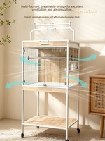 Nouvelle Cage à Oiseaux de Luxe Spécifique aux Grands Perruches, Utilisation Intérieure, Volière en Acier Inoxydable et Verre, Conception Anti-Escape