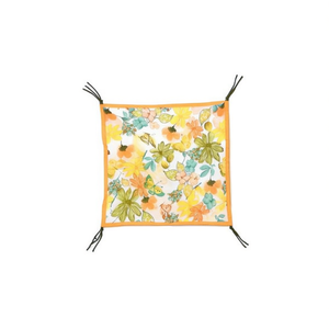 Foulard Quadrato Piccolo 70x70cm con Stampa Floreale e Farfalle, Accessorio di Moda - Product Image 1