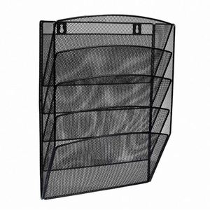 5 Pocket Wall <b>File</b> Hanging <b>Organizer</b> Holder <b>File</b> Rack Metal Mesh <b>File</b> <b>Organizer</b> Magazine Folder Rack - Product Image 1