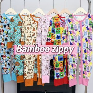 Özel Tasarım Yenidoğan Bebek Pijamaları Bambu Uzun Kollu Bebek Tulumu Çocuk Bambu Tulumları Fermuarlı Çevre Dostu Tulumlar Bodyler - Product Image 3
