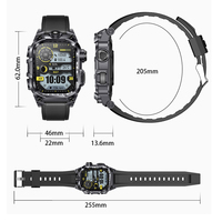 Reloj inteligente I121 para exteriores, pantalla HD de 2,01 pulgadas, batería de 650mAh, más de 100 modos deportivos, linterna con Monitor de oxígeno en sangre y Frecuencia Cardíaca IP67